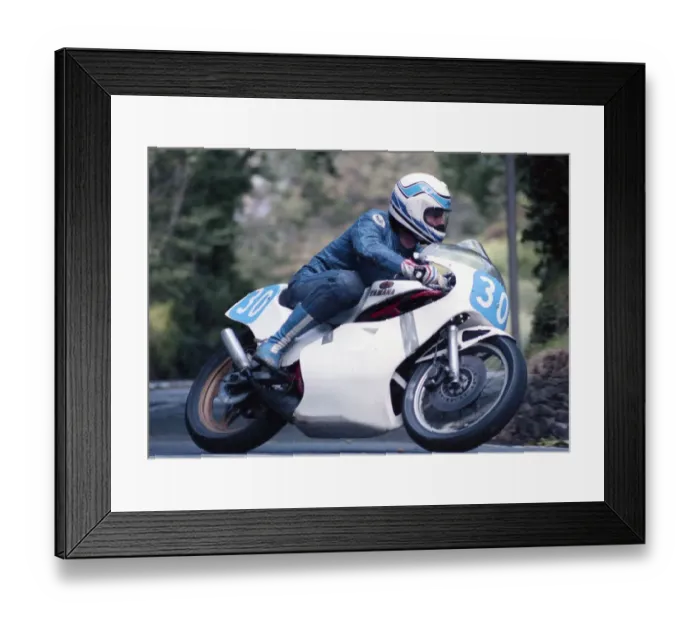 Framed Print : Martin Powell (Yamaha) 1990 Junior Manx Grand Prix Framed Print : Martin Powell (Yamaha) 1990 Junior Manx Grand Prix