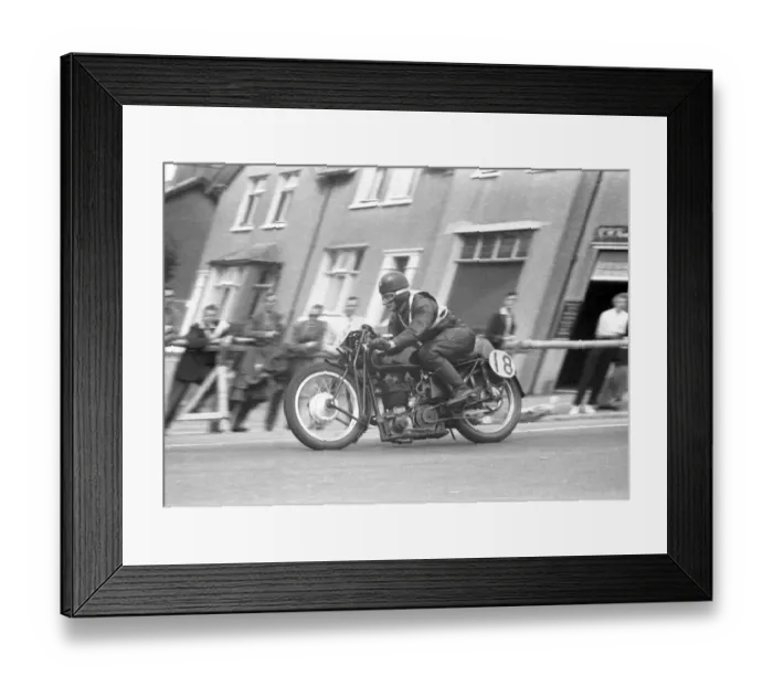 Framed Print : George Longman (Velocette) 1955 Senior Manx Grand Prix Framed Print : George Longman (Velocette) 1955 Senior Manx Grand Prix