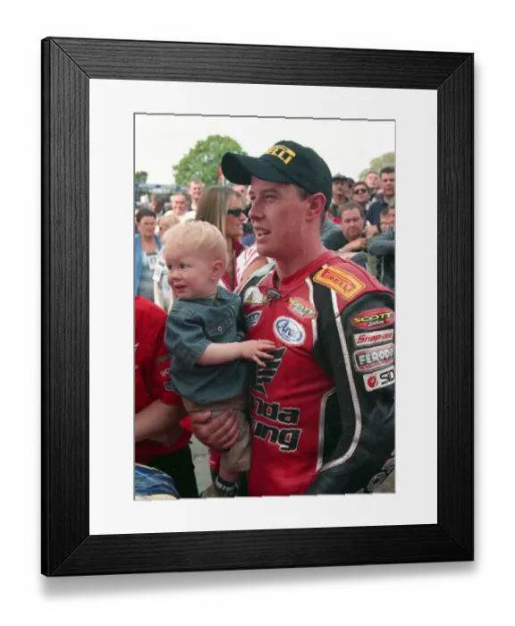 Framed Print : John McGuinness (Honda) 2002 Formula One TT
