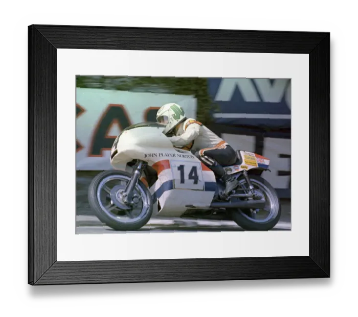 Framed Print : Mick Grant (Norton) 1973 Formula 750 TT
