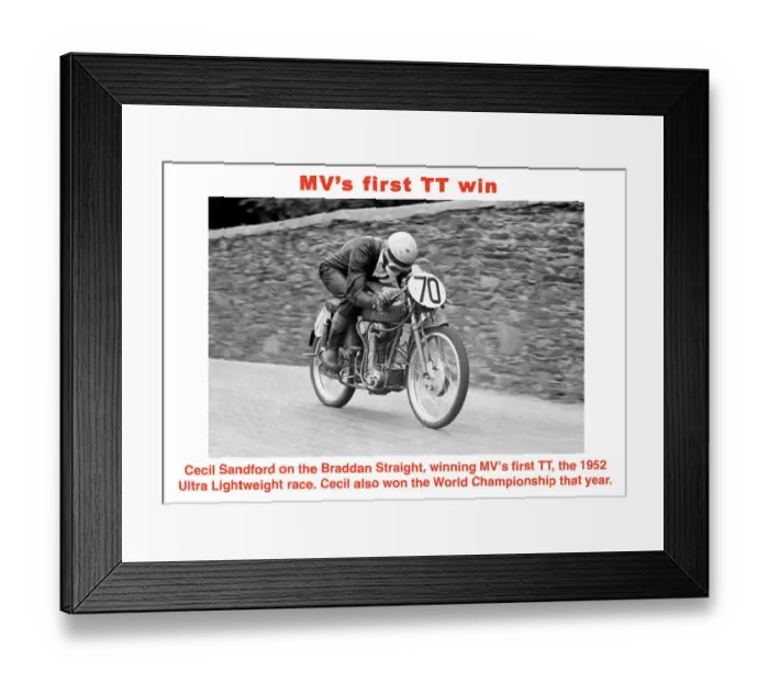 Framed Print : Cecil Sandford (MV) 1952 Ultra Lightweight TT Framed Print : Cecil Sandford (MV) 1952 Ultra Lightweight TT