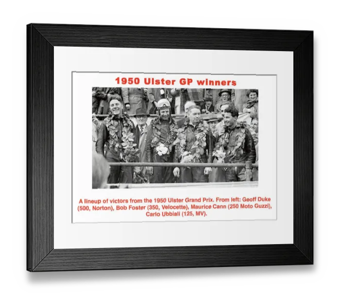 Framed Print : Geoff Duke Bob Foster Maurice Cann Carlo Ubbiali Framed Print : Geoff Duke Bob Foster Maurice Cann Carlo Ubbiali