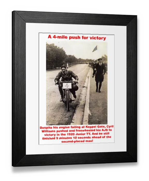 Framed Print : EX TT 1920 C Williams finish Framed Print : EX TT 1920 C Williams finish