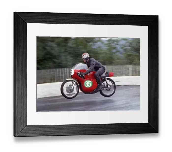Framed Print : David J Page (Bultaco) 1967 Lightweight Manx Grand Prix