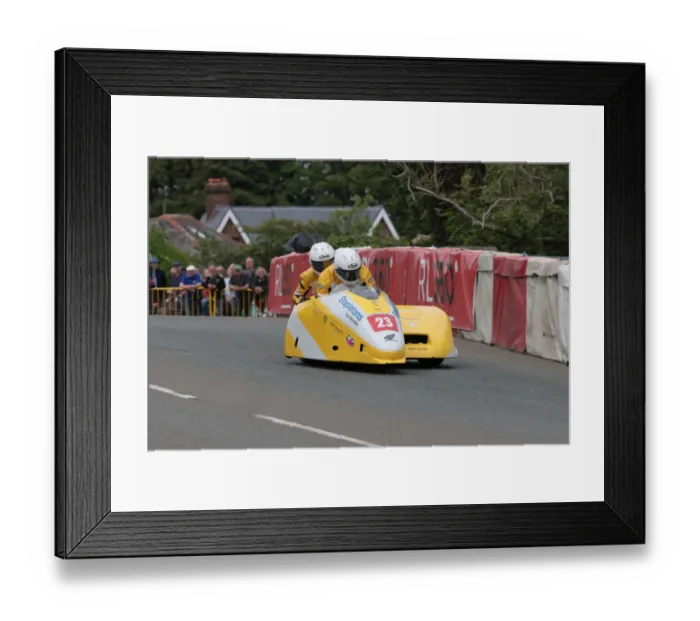 Framed Print : John Saunders & James Saunders (Honda Shelbourne) 2022 Sidecar TT Framed Print : John Saunders & James Saunders (Honda Shelbourne) 2022 Sidecar TT