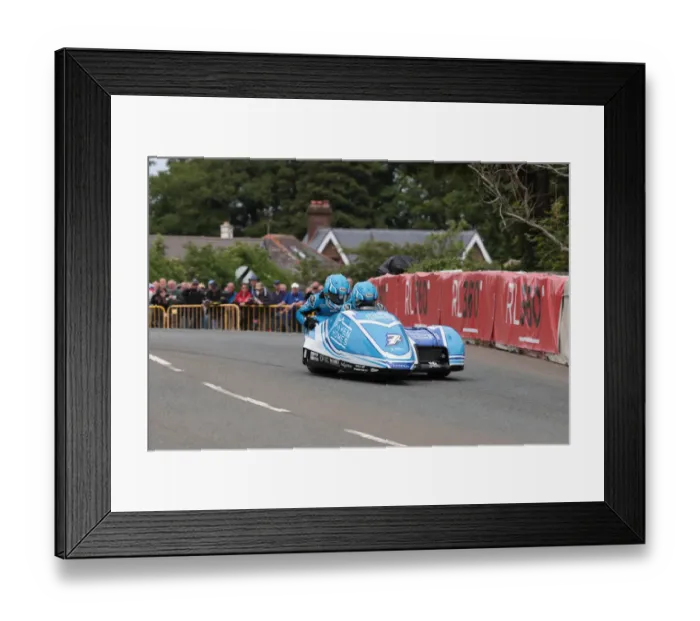 Framed Print : Ryan Crowe & Callum Crowe (Triumph) 2022 Sidecar TT Framed Print : Ryan Crowe & Callum Crowe (Triumph) 2022 Sidecar TT