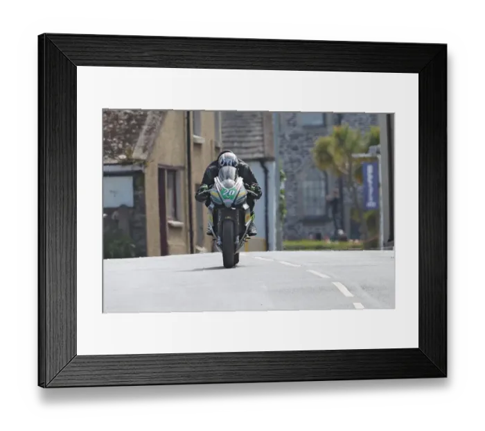 Framed Print : Michael Russell (Aprilia) 2022 Supertwin TT Framed Print : Michael Russell (Aprilia) 2022 Supertwin TT