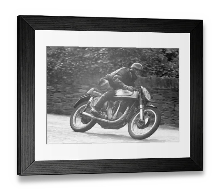Framed Print : Frank Rutherford (Norton) 1955 Senior Manx Grand Prix Framed Print : Frank Rutherford (Norton) 1955 Senior Manx Grand Prix