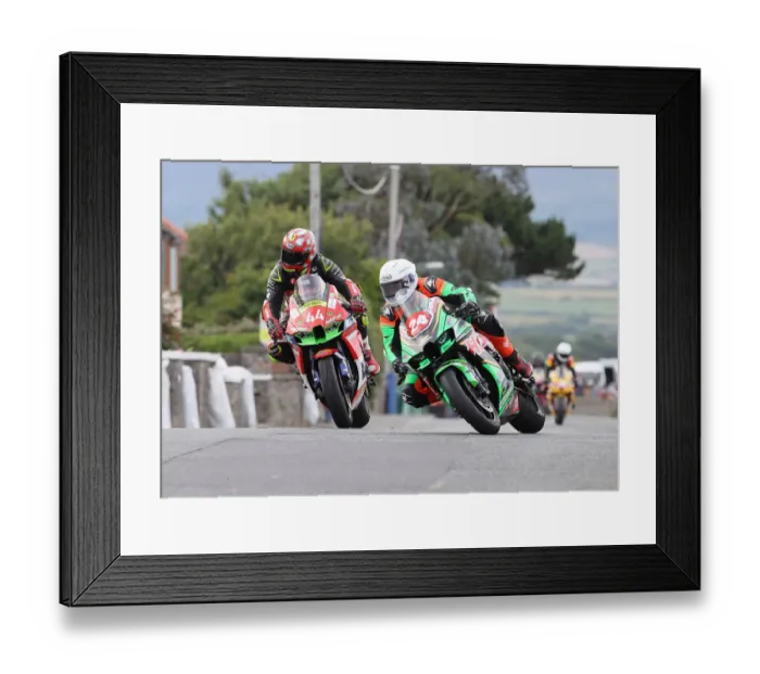 Framed Print : Jonathan Perry (Kawasaki) and Rob Hodson (Kawasaki) 2022 Southern 100