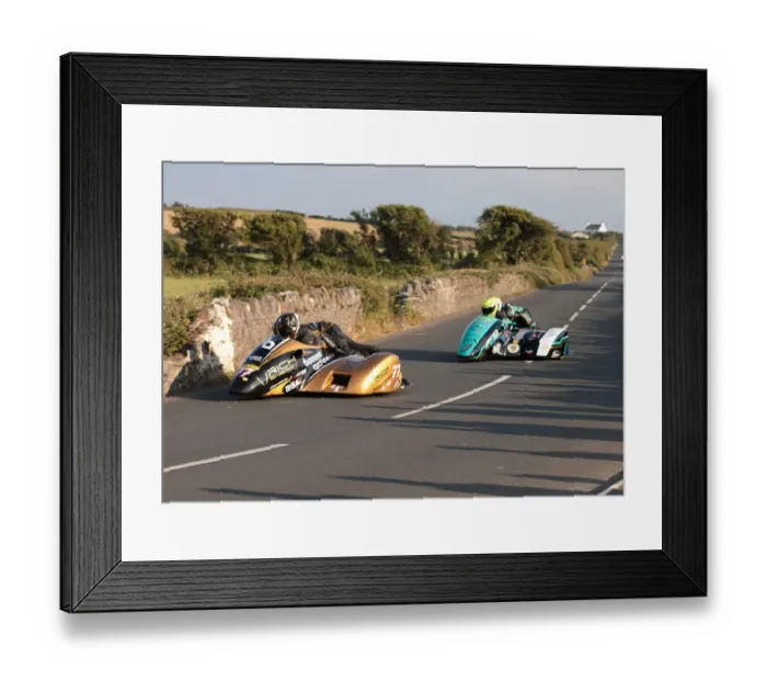 Framed Print : Tim Reeves & Kevin Rousseau (LCR Yamaha) and Des Founds & Jevan Walmsley (LCR Rotec) 2022 Southern 100 Framed Print : Tim Reeves & Kevin Rousseau (LCR Yamaha) and Des Founds & Jevan Walmsley (LCR Rotec) 2022 Southern 100