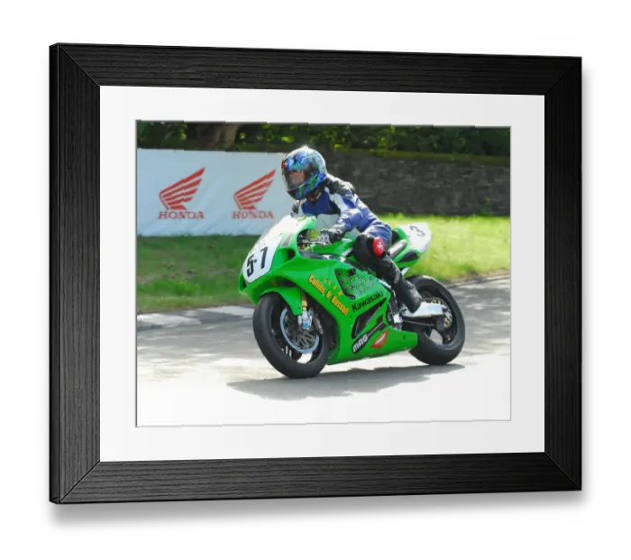 Framed Print : Harvey Wilvert Jr (Kawasaki) 2016 TT Parade Lap Framed Print : Harvey Wilvert Jr (Kawasaki) 2016 TT Parade Lap