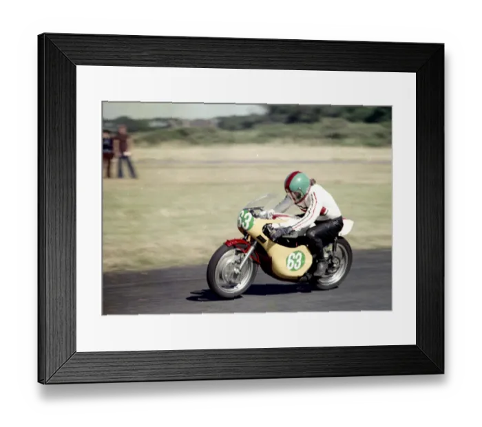 Framed Print : Des Connor (Yamaha) 1976 Jurby Airfield Framed Print : Des Connor (Yamaha) 1976 Jurby Airfield