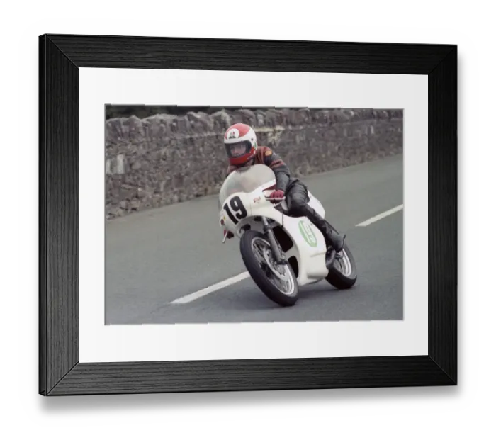 Framed Print : John Baker (Wilkinson Yamaha) 1981 Southern 100