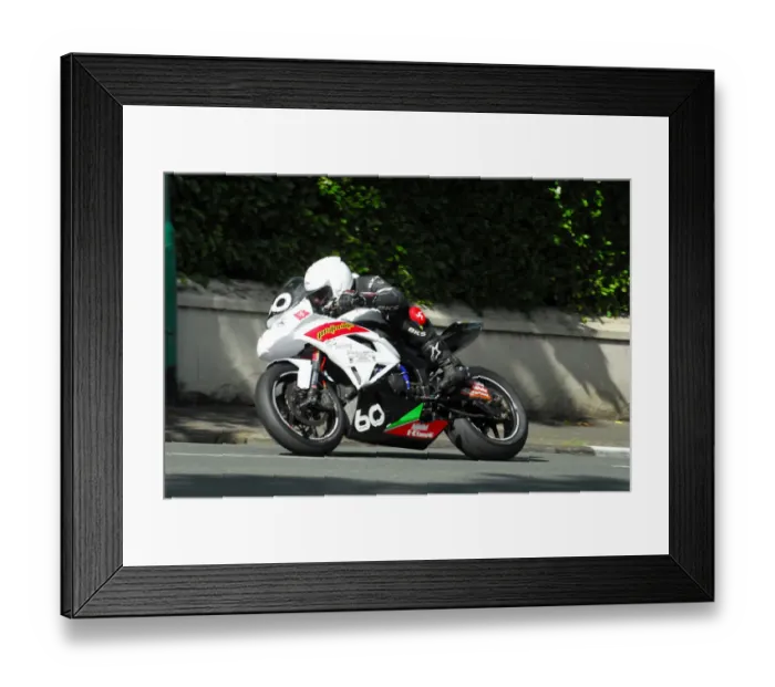 Framed Print : Marc Colvin (Kawasaki) 2016 Junior Manx Grand Prix