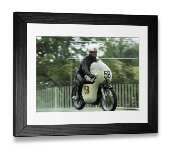 Framed Print : Edi Lenz (Norton) 1965 Senior TT