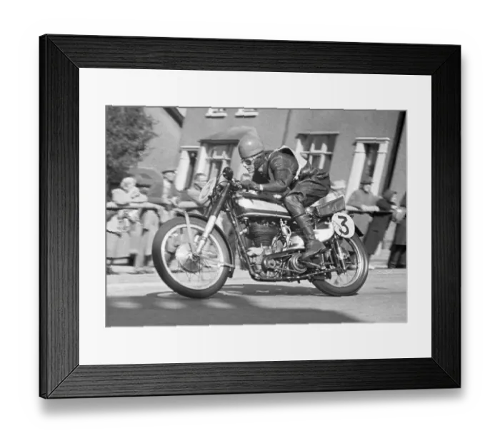 Framed Print : I R Muir (Norton) 1950 Senior Manx Grand Prix Framed Print : I R Muir (Norton) 1950 Senior Manx Grand Prix