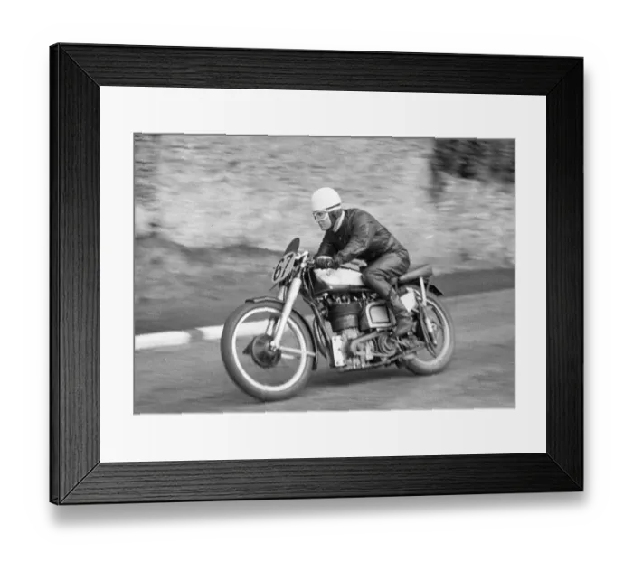 Framed Print : Norman Price (Norton) 1952 Senior Manx Grand Prix Framed Print : Norman Price (Norton) 1952 Senior Manx Grand Prix
