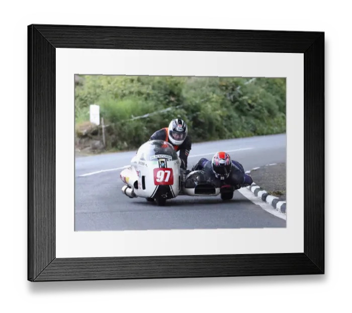 Framed Print : Bob Dawson & Matthew Sims (Spicers BMW) 2022 Pre TT Classic Framed Print : Bob Dawson & Matthew Sims (Spicers BMW) 2022 Pre TT Classic