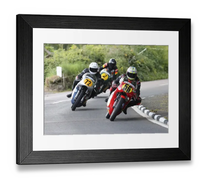 Framed Print : Adam McLean (Matchless) and Ian Bainbridge (Petty Norton) 2022 Pre TT Classic Framed Print : Adam McLean (Matchless) and Ian Bainbridge (Petty Norton) 2022 Pre TT Classic