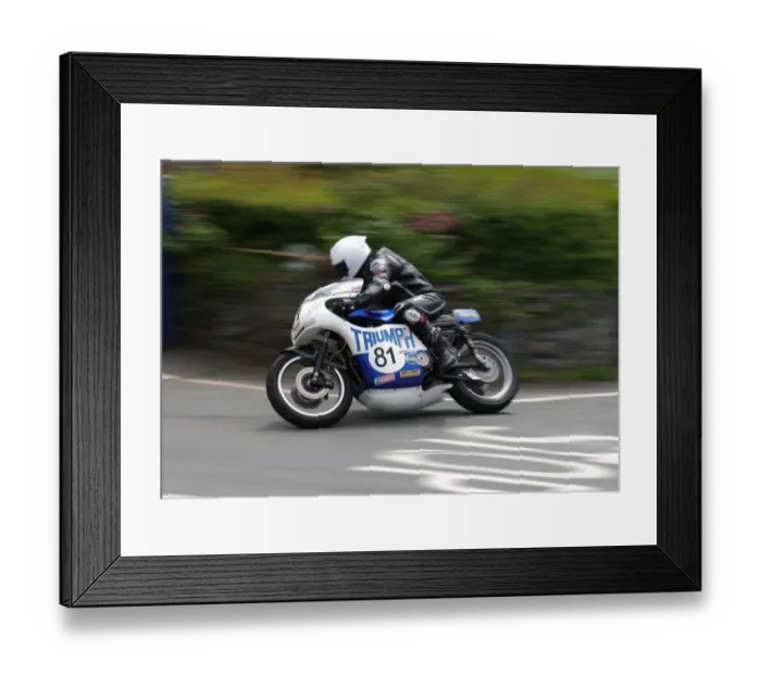 Framed Print : Keith Clarke (Rob North Trident) 2022 Pre TT Classic