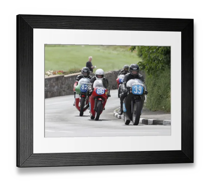 Framed Print : Edward Poole (Norton) Bill Swallow (AJS Seeley) and Rod Graham (Ducati) 2022 Pre TT Classic Framed Print : Edward Poole (Norton) Bill Swallow (AJS Seeley) and Rod Graham (Ducati) 2022 Pre TT Classic