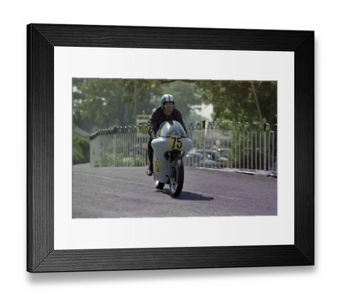 Framed Print : Brian Adams (Norton) on Ballaugh Bridge 1970 Senior TT Framed Print : Brian Adams (Norton) on Ballaugh Bridge 1970 Senior TT