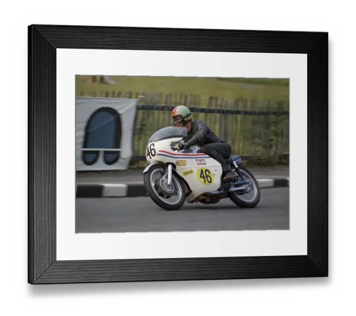Framed Print : Malcolm Moffatt (Seeley) at Cruickshanks 1970 Senior TT Framed Print : Malcolm Moffatt (Seeley) at Cruickshanks 1970 Senior TT