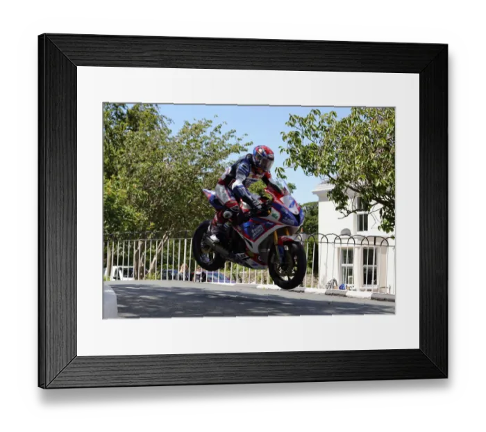 Framed Print : Gary Johnson (Triumph) on Ballaugh Bridge 2019 Supersport TT Framed Print : Gary Johnson (Triumph) on Ballaugh Bridge 2019 Supersport TT