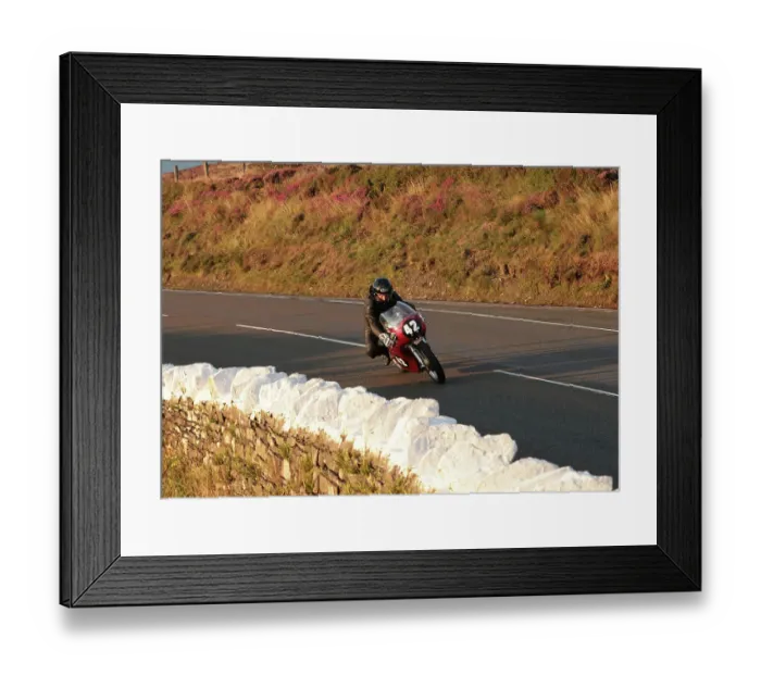 Framed Print : Michael Galson Aprilia 2022 Junior Manx Grand Prix