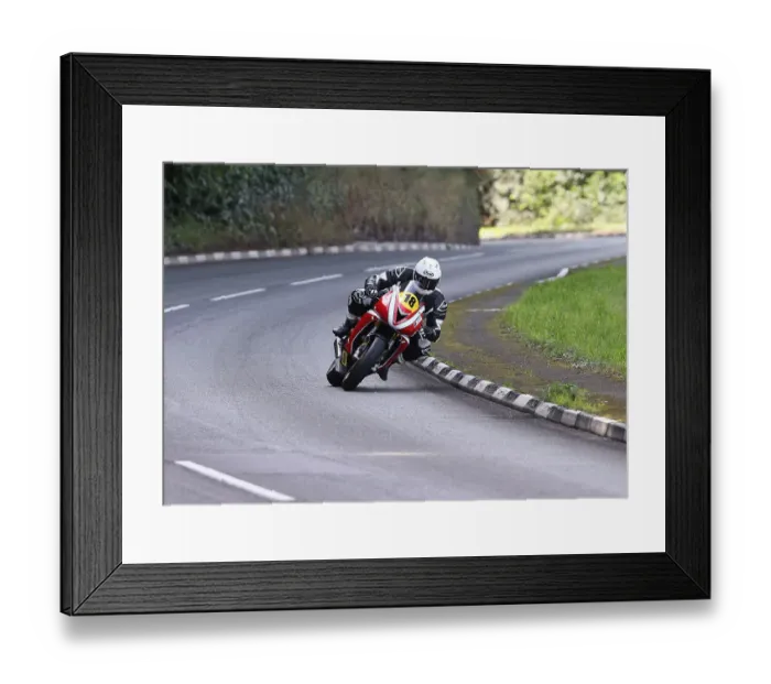 Framed Print : Gaz Evans Triumph 2022 Senior Manx Grand Prix Framed Print : Gaz Evans Triumph 2022 Senior Manx Grand Prix