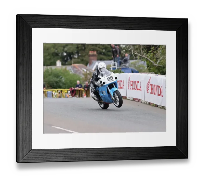 Framed Print : Mikey Evans Suzuki Classic Superbike Manx Grand Prix