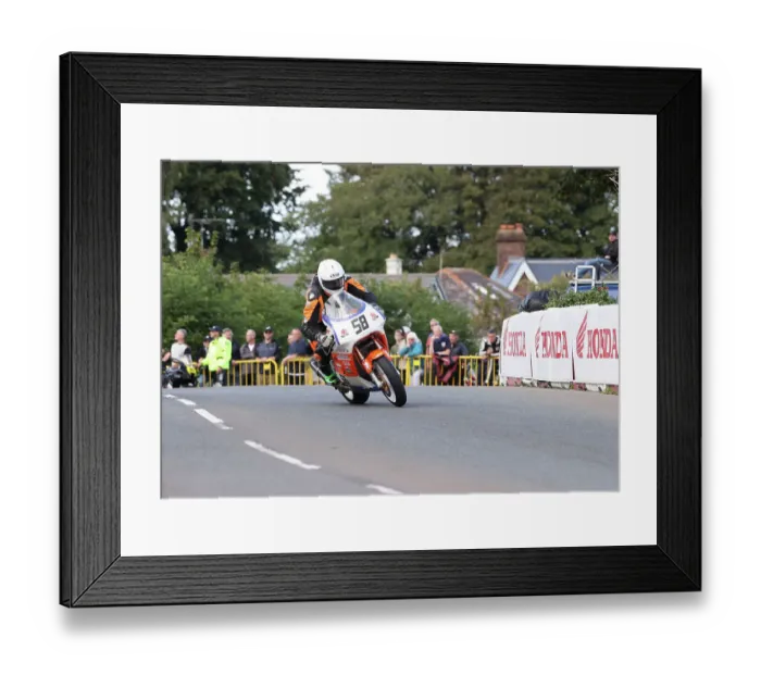 Framed Print : Paul Marley Kawasaki 2022 Classic Superbike Manx Grand Prix