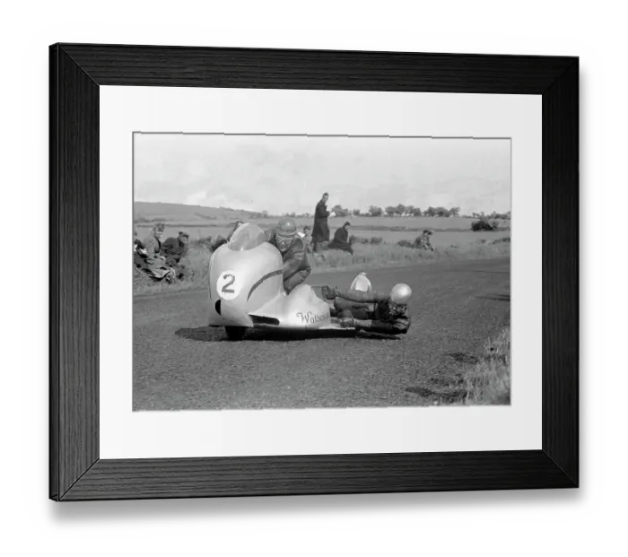 Framed Print : Eric Oliver & Les Nutt (Norton) 1954 Sidecar Ulster Grand Prix Framed Print : Eric Oliver & Les Nutt (Norton) 1954 Sidecar Ulster Grand Prix