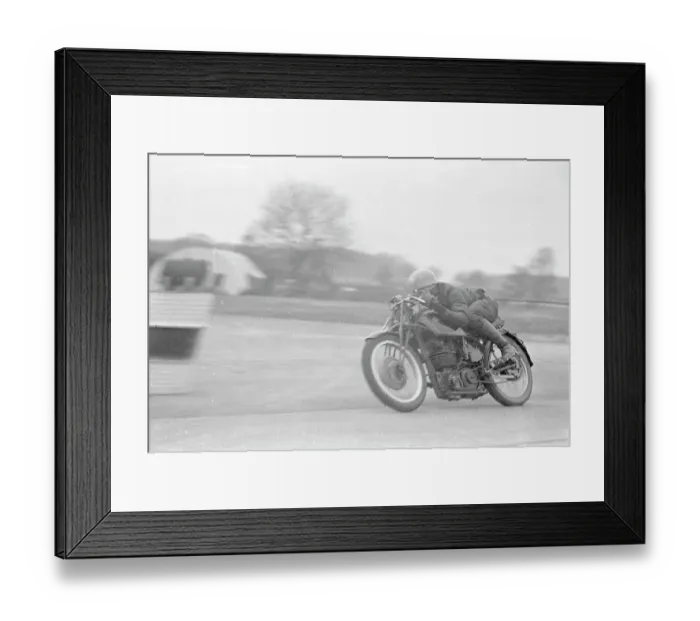 Framed Print : Bertie Goodman (Velocette)1952 Framed Print : Bertie Goodman (Velocette)1952