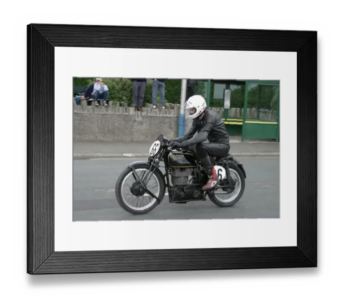 Framed Print : Grahame Rhodes Velocette 2004 TT Parade Lap Framed Print : Grahame Rhodes Velocette 2004 TT Parade Lap