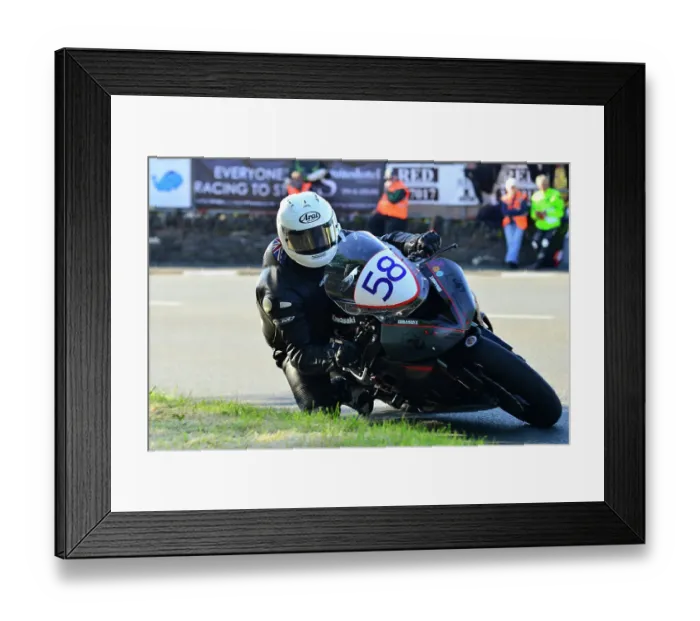 Framed Print : Dominic Herbertson Kawasaki 2015 Supersport TT