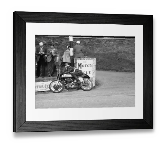 Framed Print : Ian Stuart (Norton) At Governor's Bridge 1956 Junior Manx Grand Prix Framed Print : Ian Stuart (Norton) At Governor's Bridge 1956 Junior Manx Grand Prix