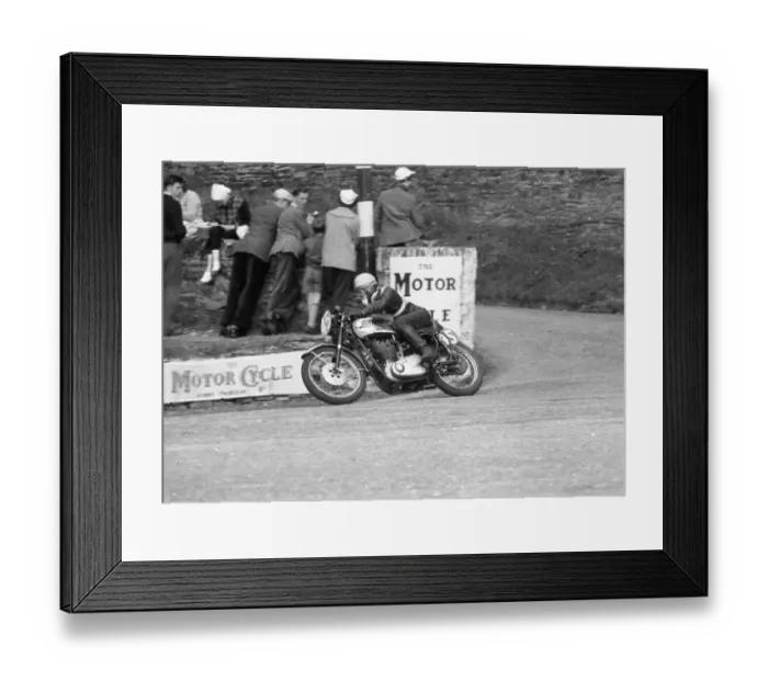 Framed Print : Derek Woodman BSA 1956 Junior Manx Grand Prix Framed Print : Derek Woodman BSA 1956 Junior Manx Grand Prix