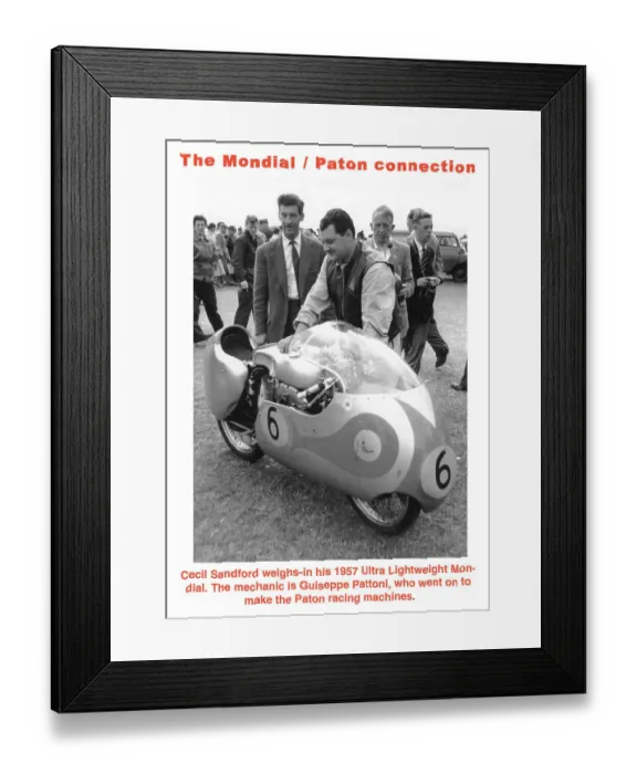 Framed Print : EX Cecil Sandford Mondial 1957 Ultra Lightweight TT Framed Print : EX Cecil Sandford Mondial 1957 Ultra Lightweight TT