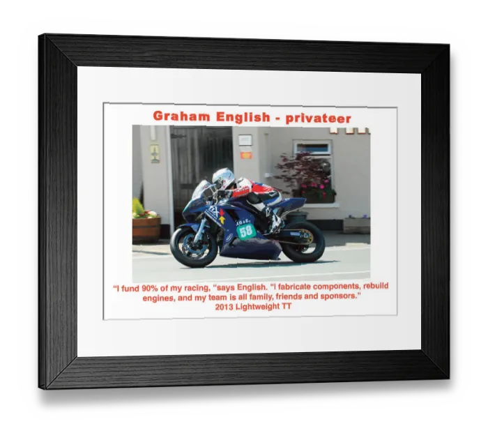 Framed Print : EX Graham English Suzuki 2013 Lightweight TT Framed Print : EX Graham English Suzuki 2013 Lightweight TT