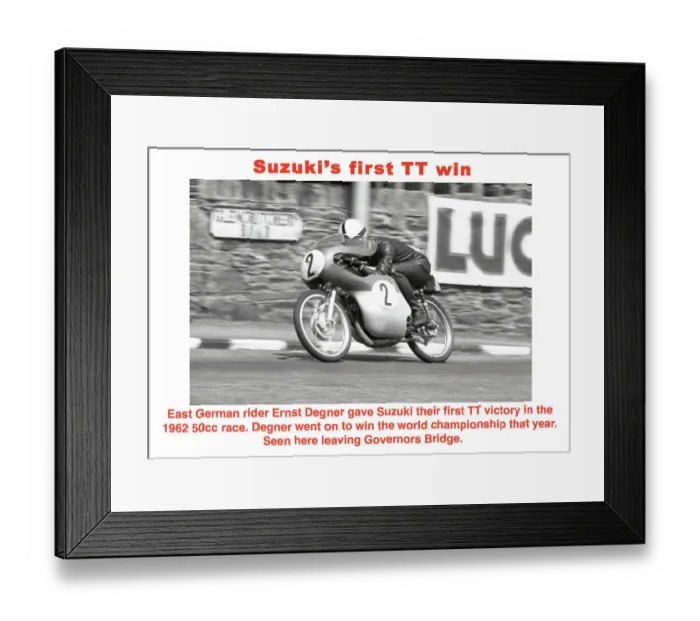 Framed Print : Ernst Degner Suzuki 1982 50cc TT Framed Print : Ernst Degner Suzuki 1982 50cc TT