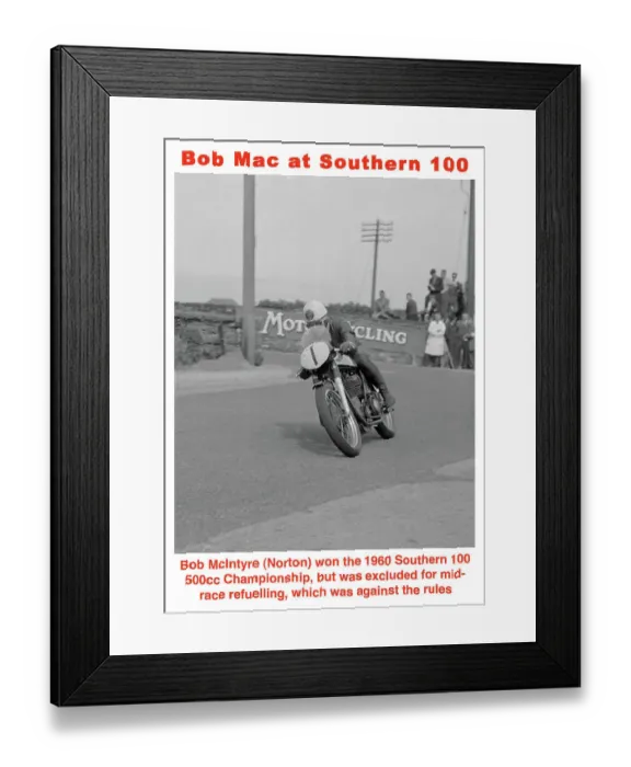 Framed Print : Bob McIntyre Norton 1960 Southern 100 Framed Print : Bob McIntyre Norton 1960 Southern 100