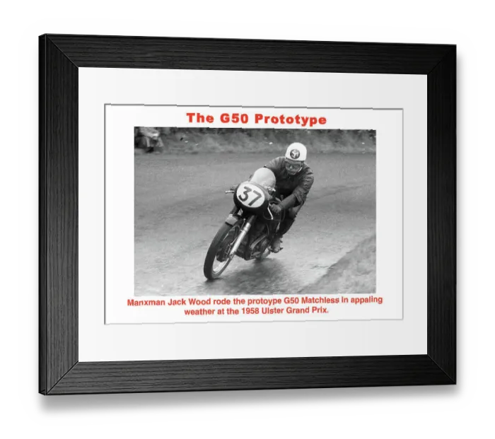 Framed Print : Jack Wood Matchless 1958 Senior Ulster Grand Prix