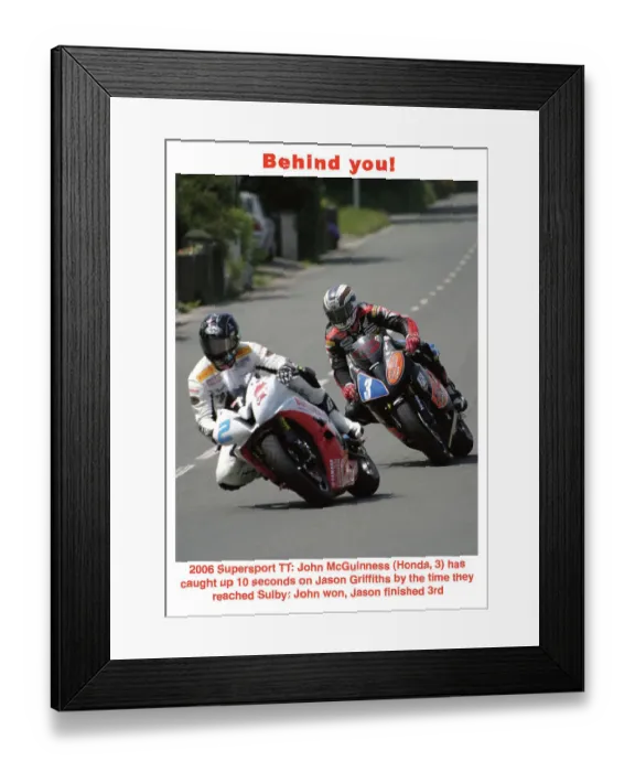 Framed Print : Jason Griffiths Yamaha John McGuinness Honda