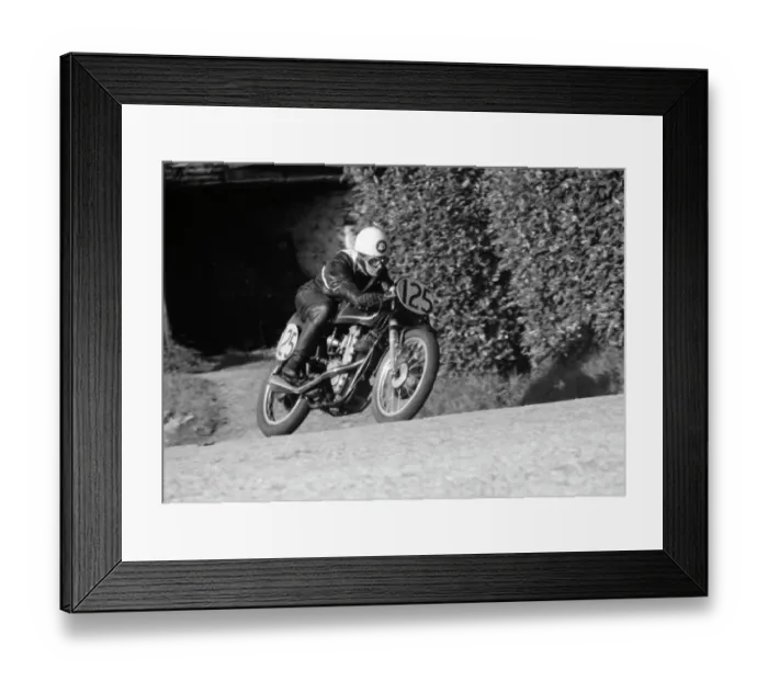 Framed Print : Derek Pilling AJS 1958 Junior Snaefell Manx Grand Prix