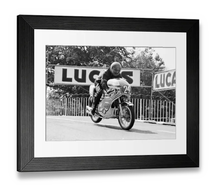 Framed Print : Eric Cornes Honda 1975 Production TT