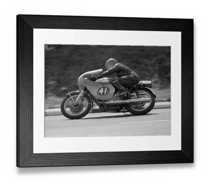 Framed Print : Bill Robertson Suzuki 1975 Production TT