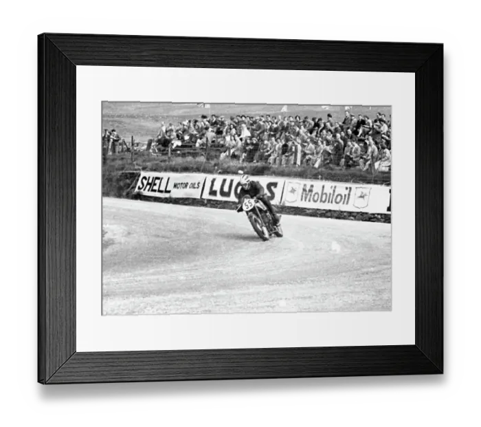 Framed Print : Bill Lomas (Velocette) at Creg ny Baa, 1951 Junior TT Framed Print : Bill Lomas (Velocette) at Creg ny Baa, 1951 Junior TT