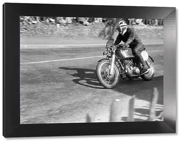 Bill Lomas (AJS) at Quarter Bridge, 1952 Junior TT