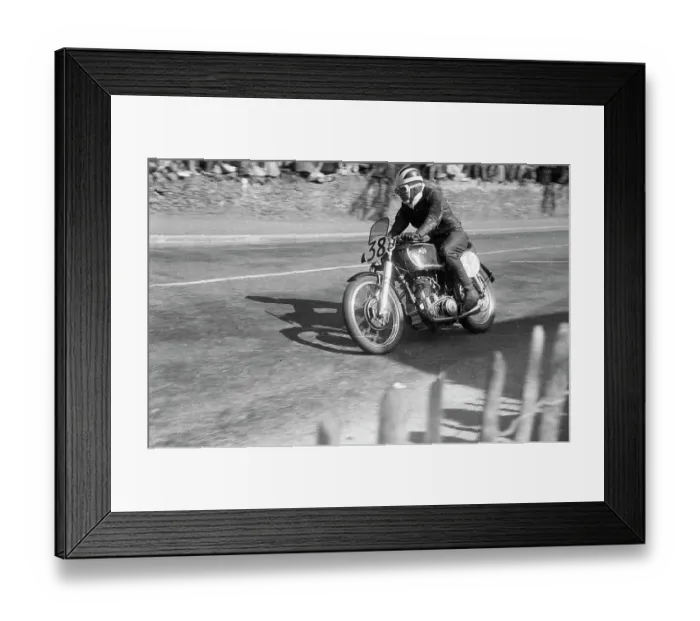 Framed Print : Bill Lomas (AJS) at Quarter Bridge, 1952 Junior TT Framed Print : Bill Lomas (AJS) at Quarter Bridge, 1952 Junior TT